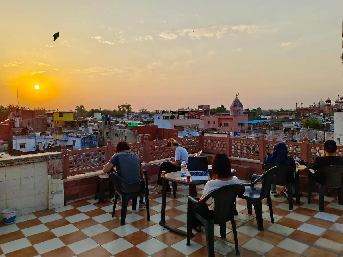 Hotel India Inn Walking Distance From Taj Mahal-- Rooftop Taj Mahal View Agra  India